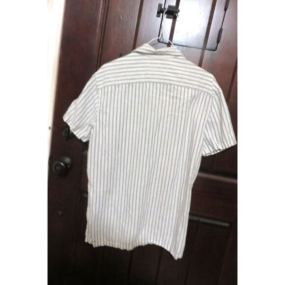 Abercrombie Fitch Collar Linen Blend Textured Shirt Men's Med Button Up - Picture 3 of 3